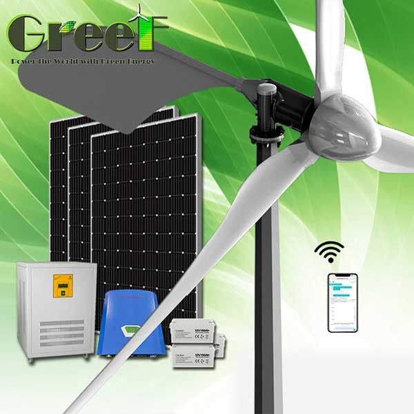 Turbina eolica orizzontale a bassa velocità di avvio da 1KW 220V Ibrido completo Off On Grid System