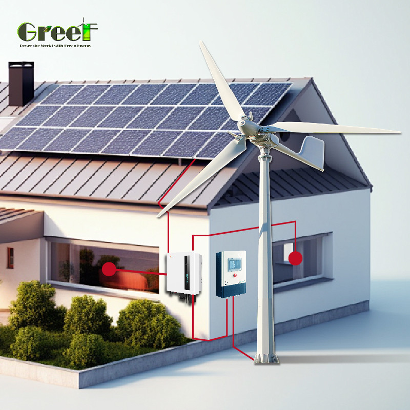 Sistema solare ibrido al 98% con potenza di uscita nominale da 8 kW a 10 kW e tensione di uscita da 110/220 V