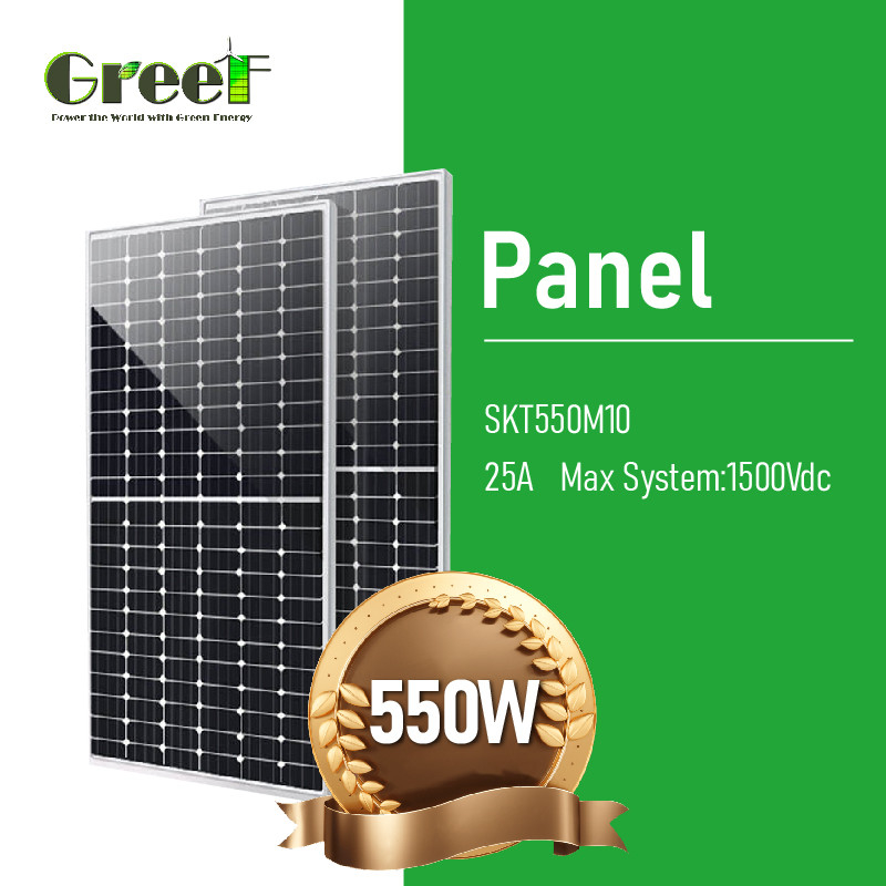 Sistema solare on e off con pannelli solari al silicio monocristallino con batteria e inverter