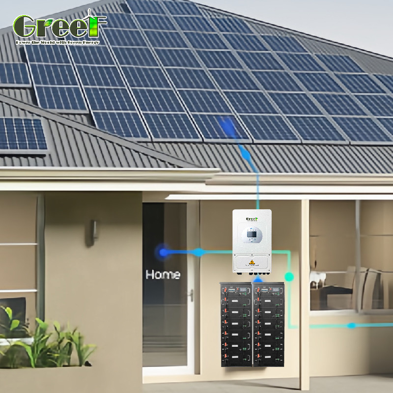 Display LCD 5kW Sistema solare fotovoltaico 5000W Sistema solare ibrido a carico con telecomando