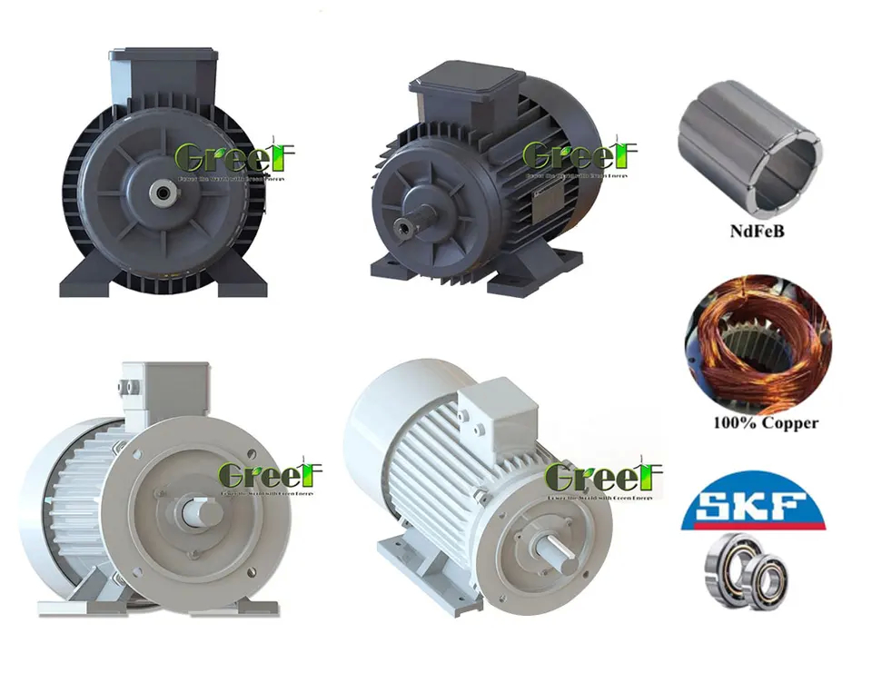 Generatore a magnete permanente a basse rotazioni su misura 5kw 10kw 50kw 200kw con garanzia di 3 anni
