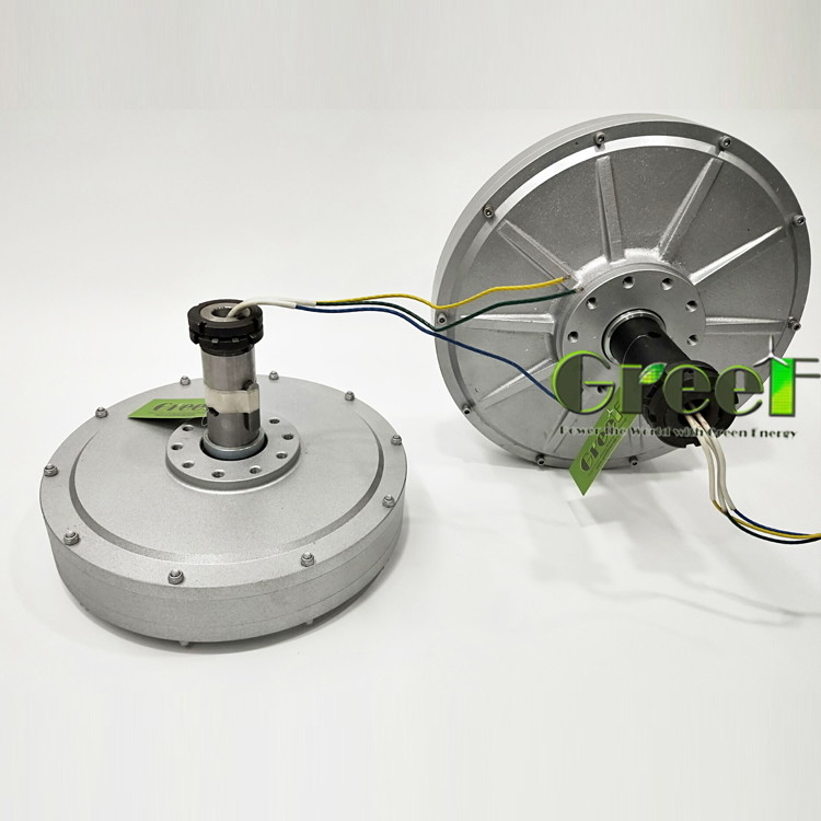 Generatore di magneti permanenti verticali a disco senza nucleo a bassi giri 500w-30kw