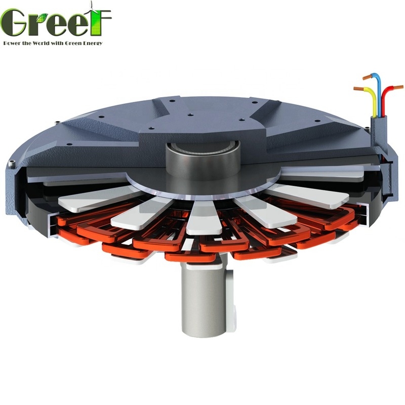 generatore a magnete permanente del disco di 2kw Coreless produzione di elettricità di 3 fasi