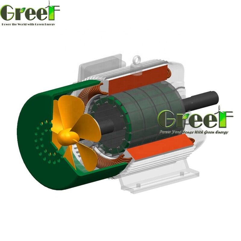Generatore a magneti permanenti CA trifase con guscio in ghisa con gamma di potenza 500W-5000kW