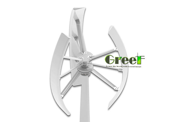 Materiale generatore Nd-Fe-B Turbina eolica ad asse verticale con 3 pale in FRP e livello di rumore ≤ 20 dB