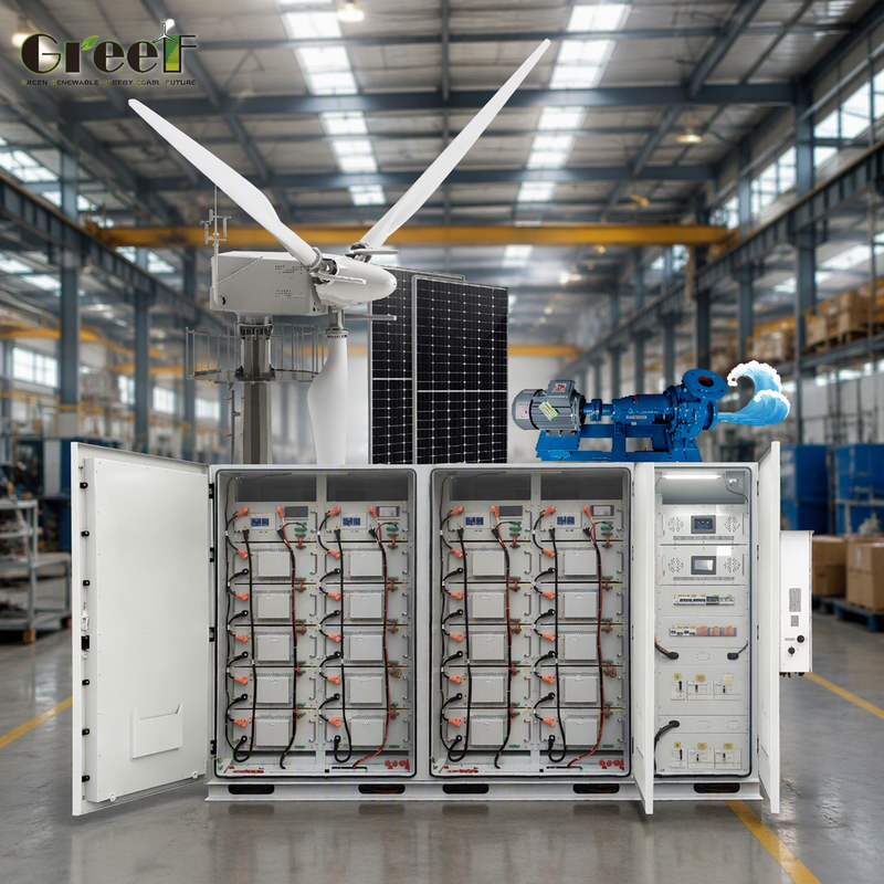 Sistema solare ibrido a tensione personalizzata con batteria al litio LiFePO4 e controllore wind tracker