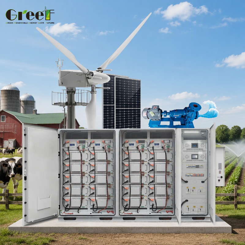 Sistema solare ibrido da 100-3000 kW con controller Wind Tracker ed efficienza inverter del 98,3% per sistema ibrido solare eolico