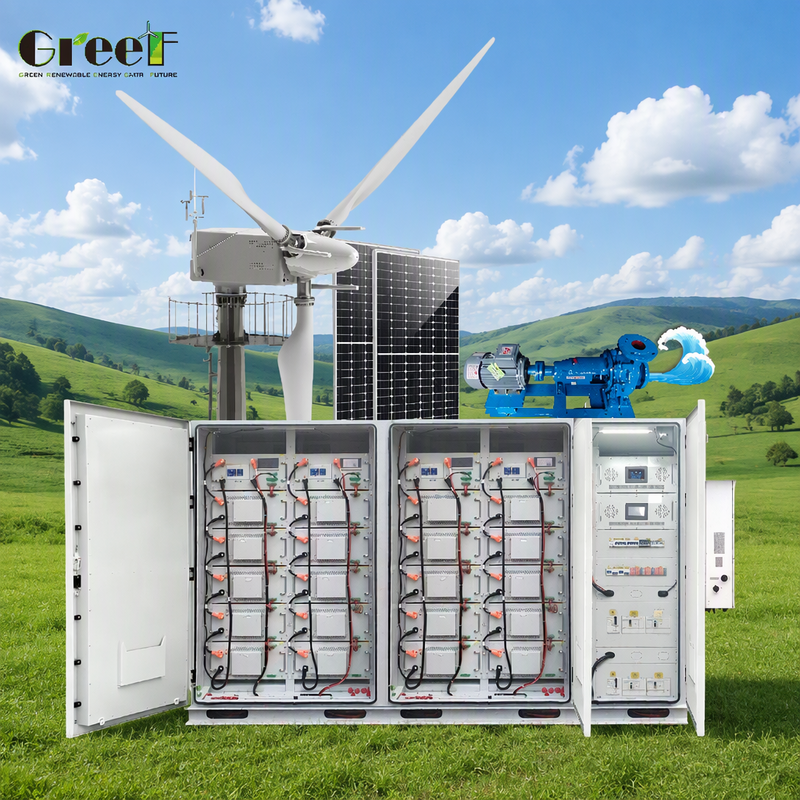 Sistema solare ibrido di capacità 100-3000kW e sistema solare ibrido eolico con batteria al litio LiFePO4 e grado di protezione IP65