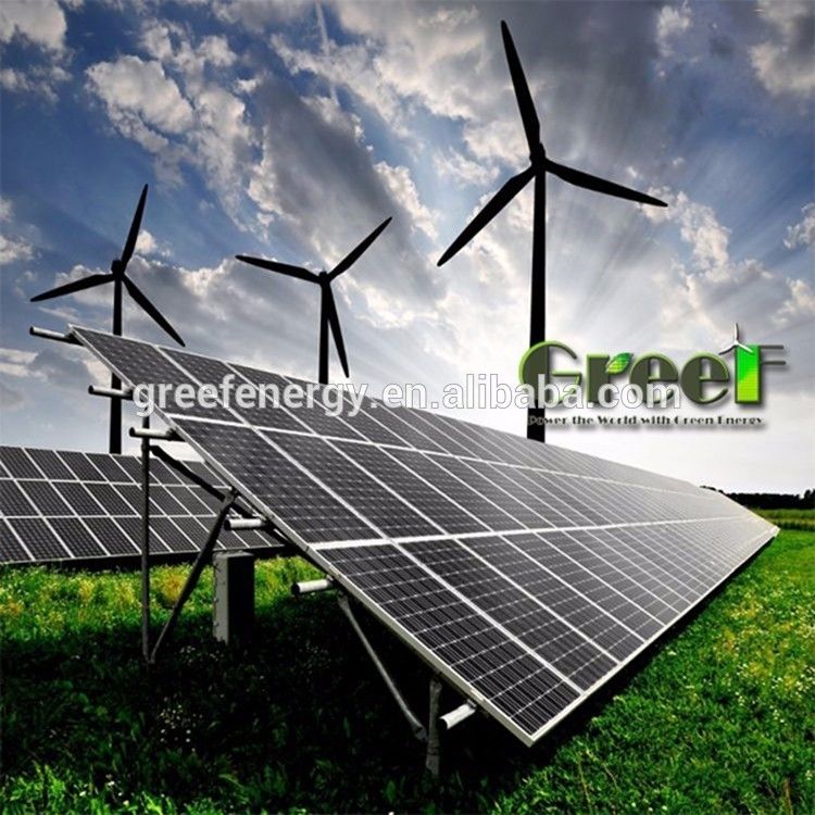 Tetto sistema ibrido solare 2KW del generatore eolico a turbina orizzontale di asse di 3 fasi