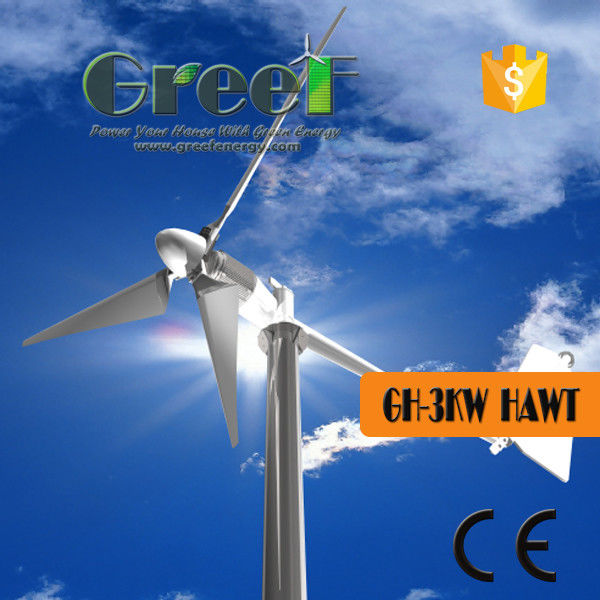 generatore eolico orizzontale di asse orizzontale dell'installazione facile di 2KW 3KW con fuori dalla griglia sul sistema di griglia